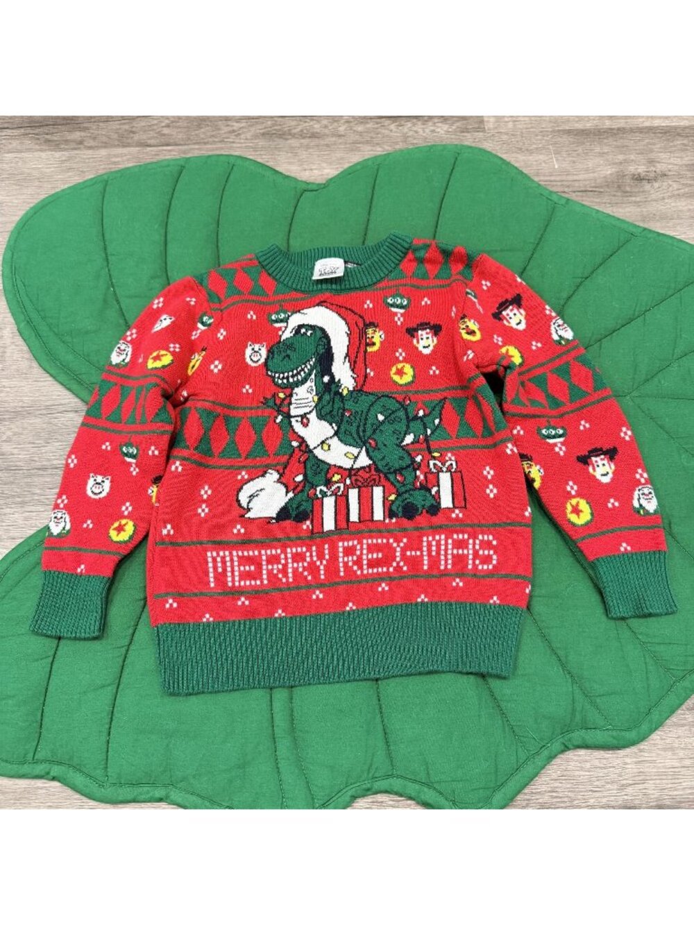 Disney Toy Story 2T Merry Rex-Mas Knit Christmas Sweater Ugly Sweater